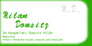 milan domsitz business card